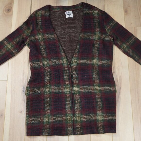 UNIF Grunge Emo Nevermind Duster Tartan Plaid Cardigan - Size S - Picture 7 of 7